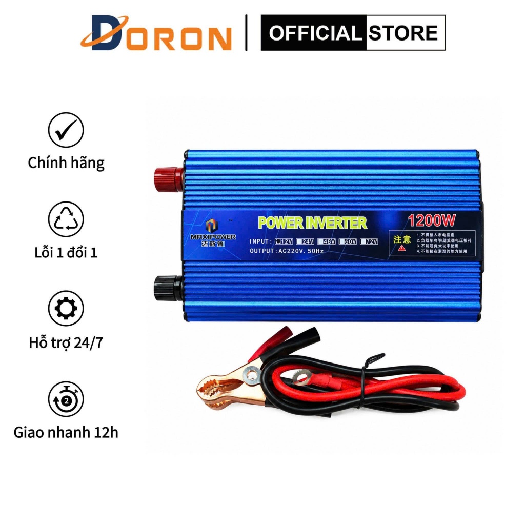 Bộ chuyển đổi nguồn điện MAXIPOWER 1200W giải pháp mất điện không gây ồn, ô nhiễm
