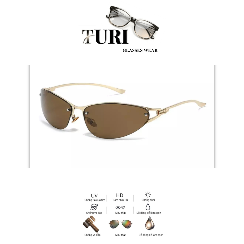 Kính thời trang phong cách Y2K thời thượng nhiều màu chống tia Uv400 12045