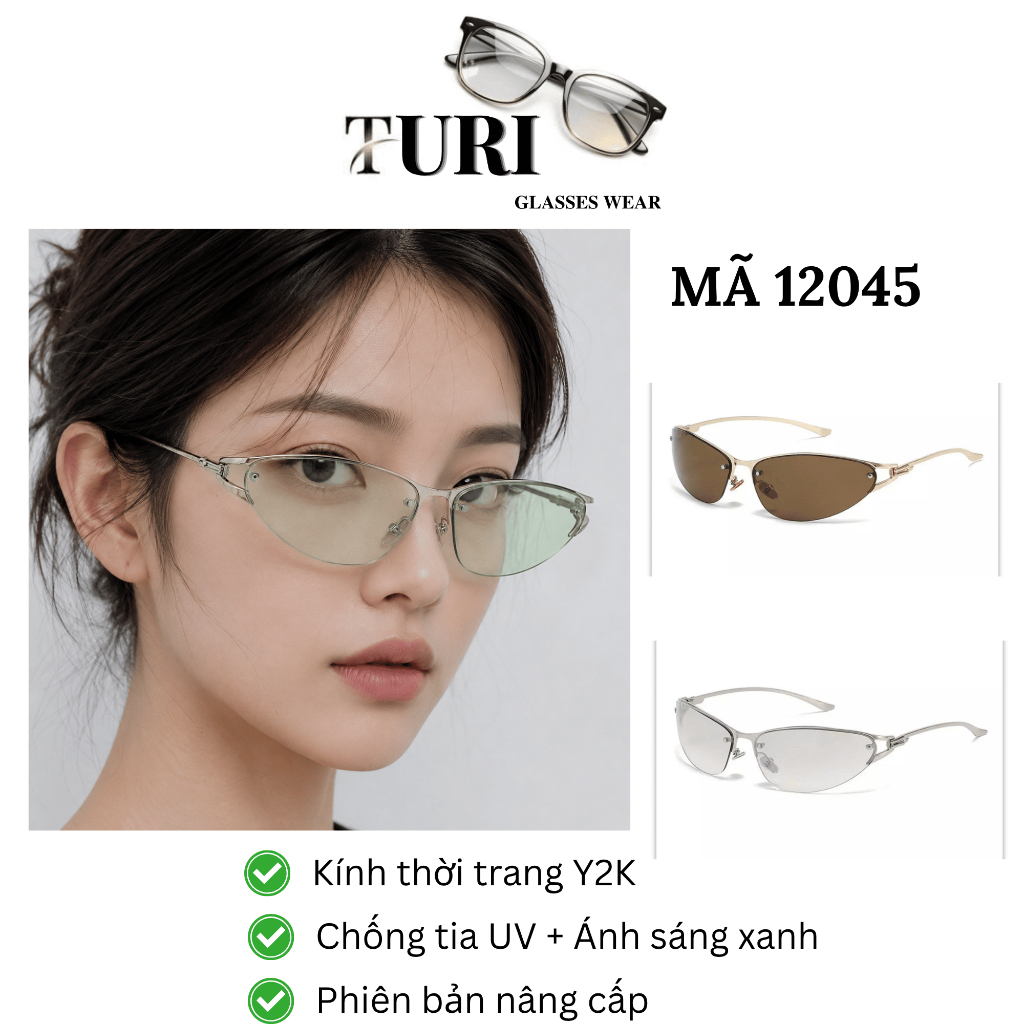 Kính thời trang phong cách Y2K thời thượng nhiều màu chống tia Uv400 12045