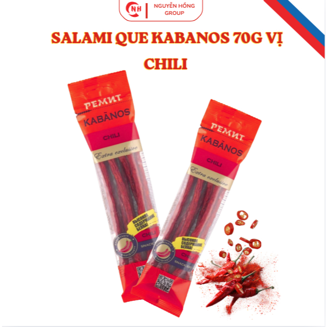 Salami que Kabanos 70g - Salami, xúc xích que xông khói cao cấp, nhập khẩu chính hãng Nga, đồ ăn vặt