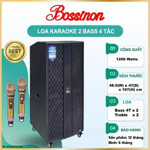 Loa Kéo Bossinon Bass Đôi 4 Tấc W-AM8559AK - Công suất 1200W