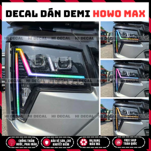 Tem dán đèn Howo Max, decal 7 màu đổi màu đèn, bảo vệ, trang trí