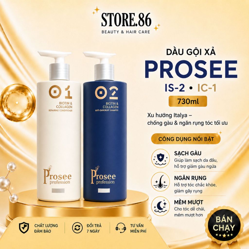 Gội Xả Prosee Profession Biotin & Collagen - Giảm Dầu Gàu, Phục Hồi Và Chăm Sóc Chuyên Sâu Tóc