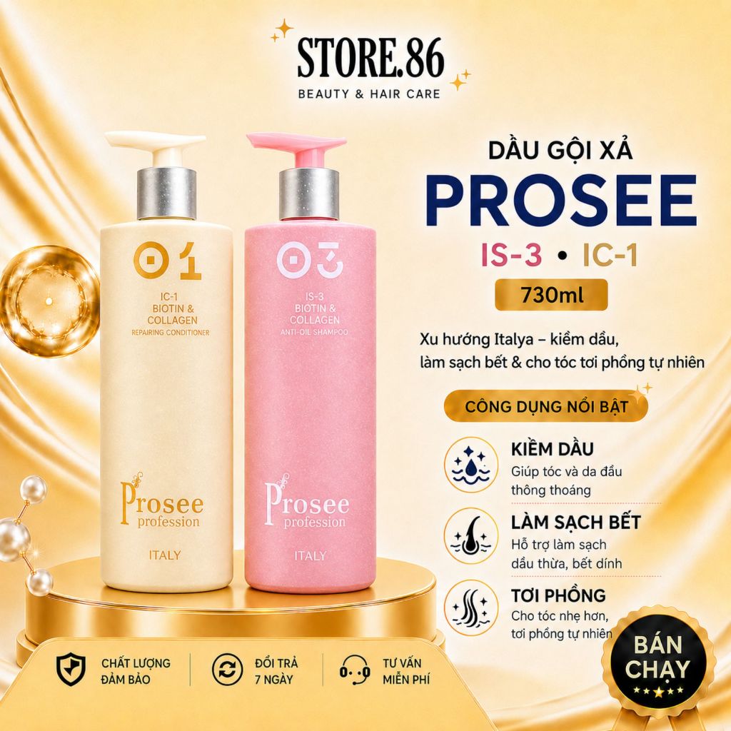 Gội Xả Prosee Profession Biotin & Collagen - Giảm Dầu Gàu, Phục Hồi Và Chăm Sóc Chuyên Sâu Tóc