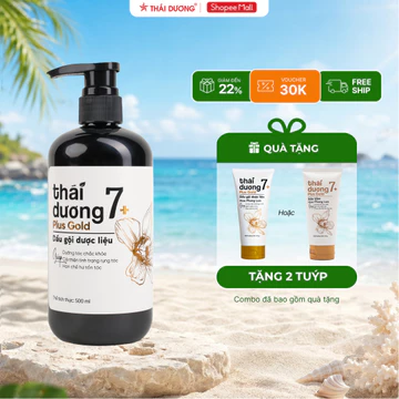 [Live] Dầu gội dược liệu Thái Dương 7 Plus Gold 250ml/500ml cho tóc khô xơ, hư tổn tặng tuýp Thái Dương 7 Plus 50m