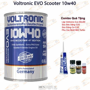 Dầu Nhớt Cho Xe Tay Ga Voltronic Evo Scooter Tặng Kèm 1 Láp Voltronic Evo 80w90, 1 E20, 1 G20 Và 1 Phụ Gia Nhớt Mới