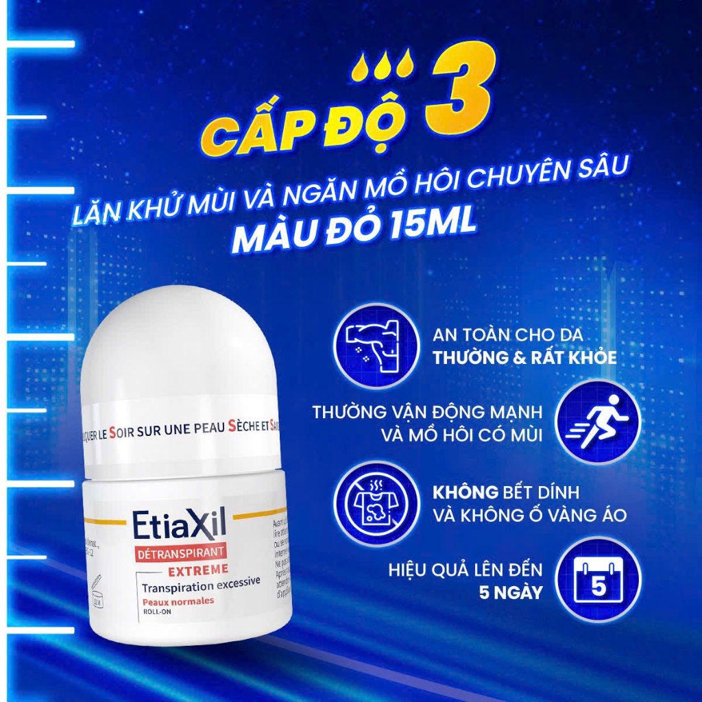 (Chính hãng) Lăn Khử Mùi & Ngăn Mồ Hôi Etiaxil Bảo Vệ Kép Chính Hãng Pháp Hiệu Quả Từ Lần Đầu Sử Dụng