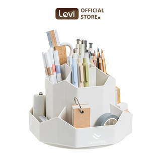Ống Đựng Bút 9 Ngăn Xoay 360 Độ LoviOffice 3820 - Hộp Cắm Bút Nhựa PP Mỹ Thuật, Văn Phòng Phẩm Cực Tiện Lợi
