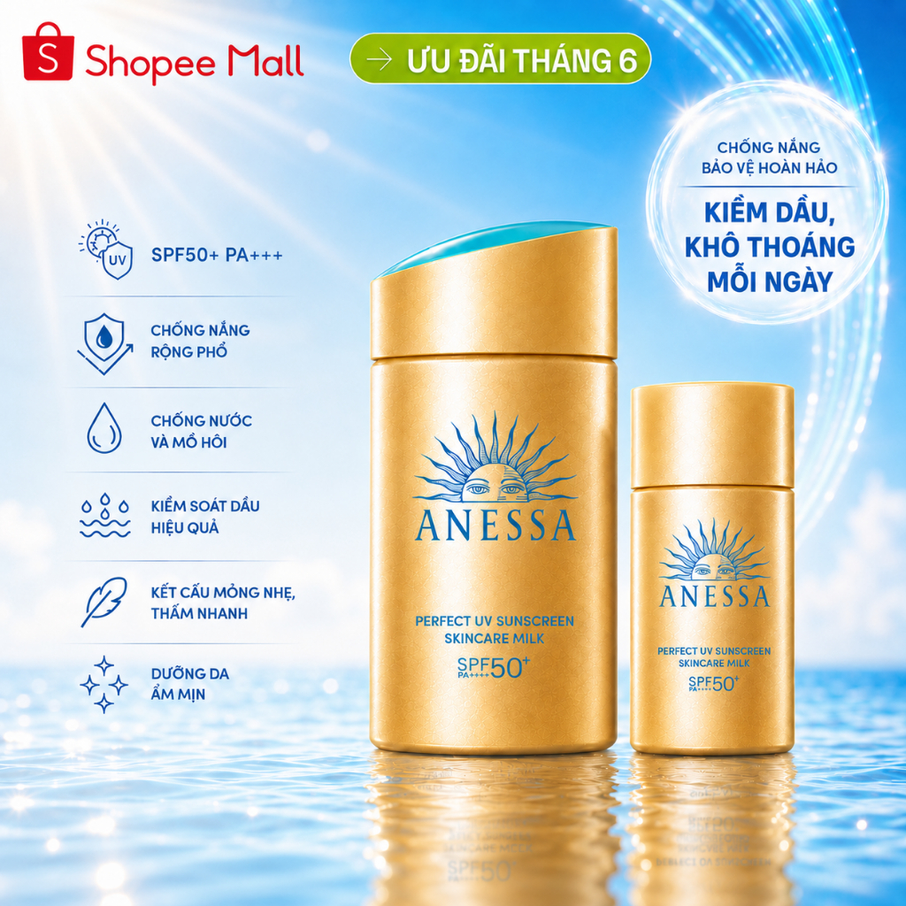 Kem chống nắng Anessa Perfect UV Sunscreen Skincare Milk SPF 50+ PA++++ 60ml