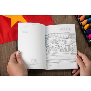 Sách Tô Màu Postcard Yêu quá Việt Nam 112 trang Nét vẽ đơn giản dễ thương, phù hợp cho mọi lứa tuổi