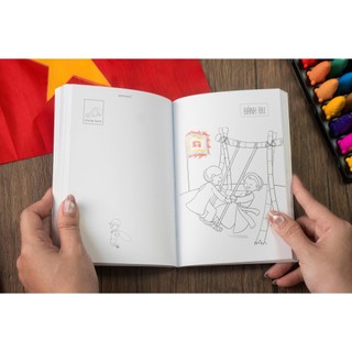 Sách Tô Màu Postcard Yêu quá Việt Nam 112 trang Nét vẽ đơn giản dễ thương, phù hợp cho mọi lứa tuổi