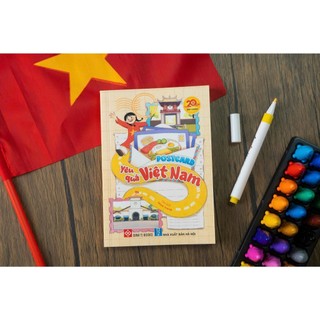 Sách Tô Màu Postcard Yêu quá Việt Nam 112 trang Nét vẽ đơn giản dễ thương, phù hợp cho mọi lứa tuổi