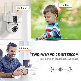 V380 Pro Camera Wifi 2 Mắt giám sát Ngoài 8MP Siêu Né Đàm Thoại 2 Chiều, Có Đèn, Báo Động,Dây mở rộng quà tặng