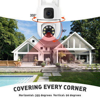 V380 Pro Camera Wifi 2 Mắt giám sát Ngoài 8MP Siêu Né Đàm Thoại 2 Chiều, Có Đèn, Báo Động,Dây mở rộng quà tặng