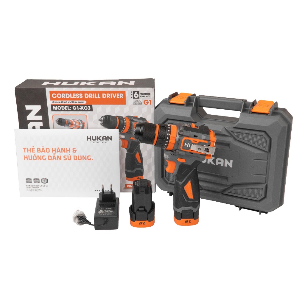Máy Khoan Đầu 10mm HUKAN G1-XC3 | Điện áp 16V Brushless | Lực Siết 45Nm | Khoan Gỗ Sắt Bắt Vít , Đa Năng