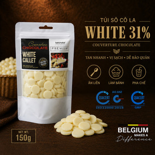 Socola Trắng couverture 31% cacao EasyHomemade Trang Trí Bánh Drip Cake Tạo Hình Làm Bánh Nhúng dâu