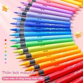 Màu Acrylic Marker Set 12/24/36/48 Màu Sắc Rực Rỡ, Dụng Cụ Học Tập Cho Bé Học Sinh Tranh Vẽ Đa Năng