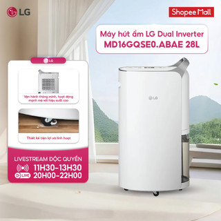 [KOLs Live] Máy hút ẩm LG Dual Inverter 28L MD16GQSE0.ABAE, Bảo Hành Chính hãng LG 12 Tháng