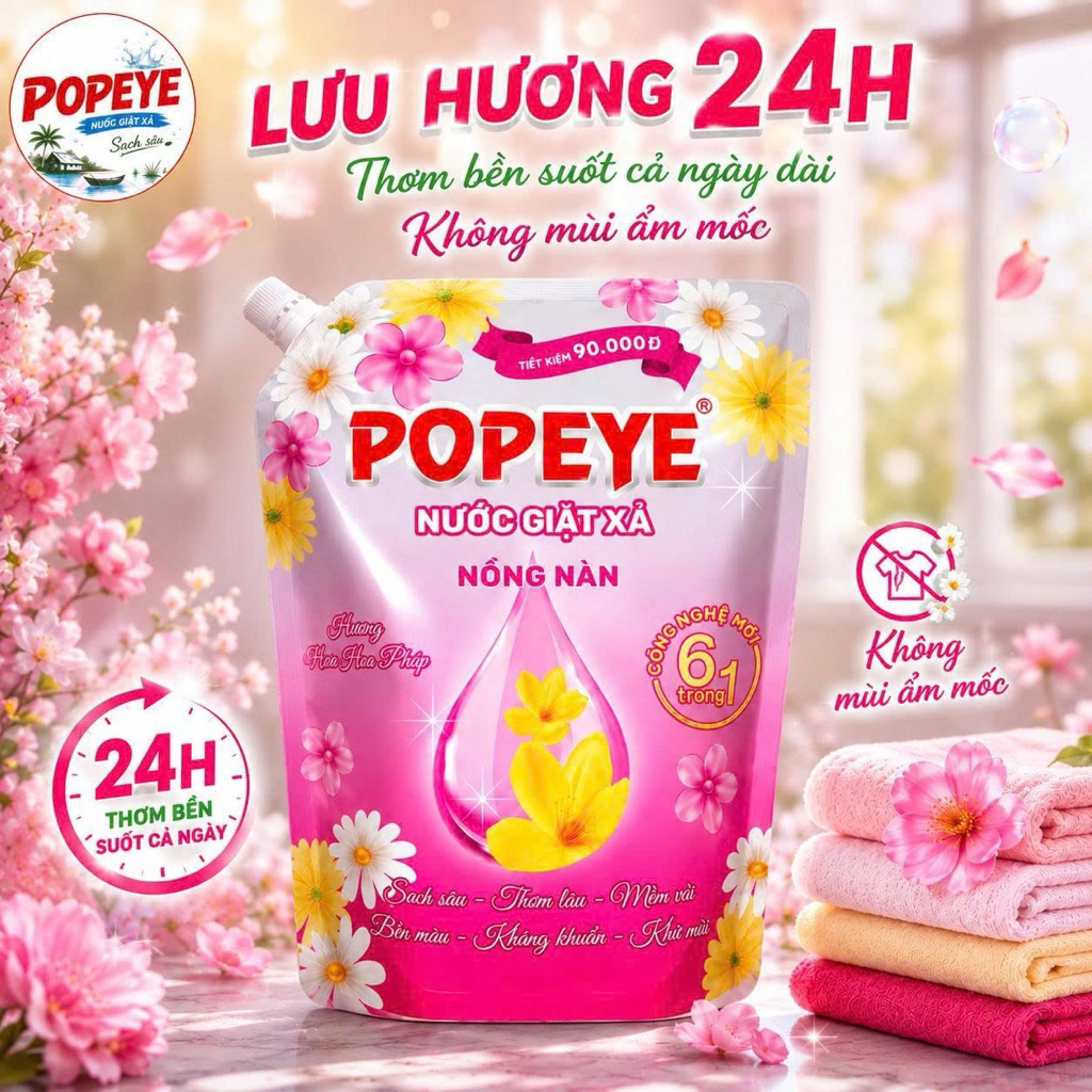 [Mua 1 tặng 1 ] Combo Tiết Kiệm Cho Cả Nhà -  Nước Giặt Xả Hương Nồng Nàn + Nước Lau Sàn Ngẫu Nhiên