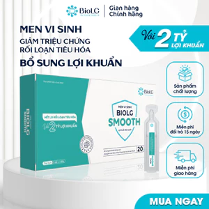 Men Vi Sinh BioLG Smooth Cho Trẻ Từ 6 Tháng Hộp 20 Ống Men Vi Sinh Giảm Đầy Bụng Bổ Sung Lợi Khuẩn