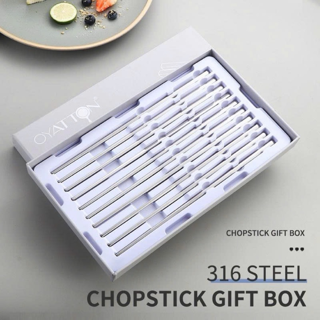 Hộp 10 đôi đũa inox316 OYATTON - O416
