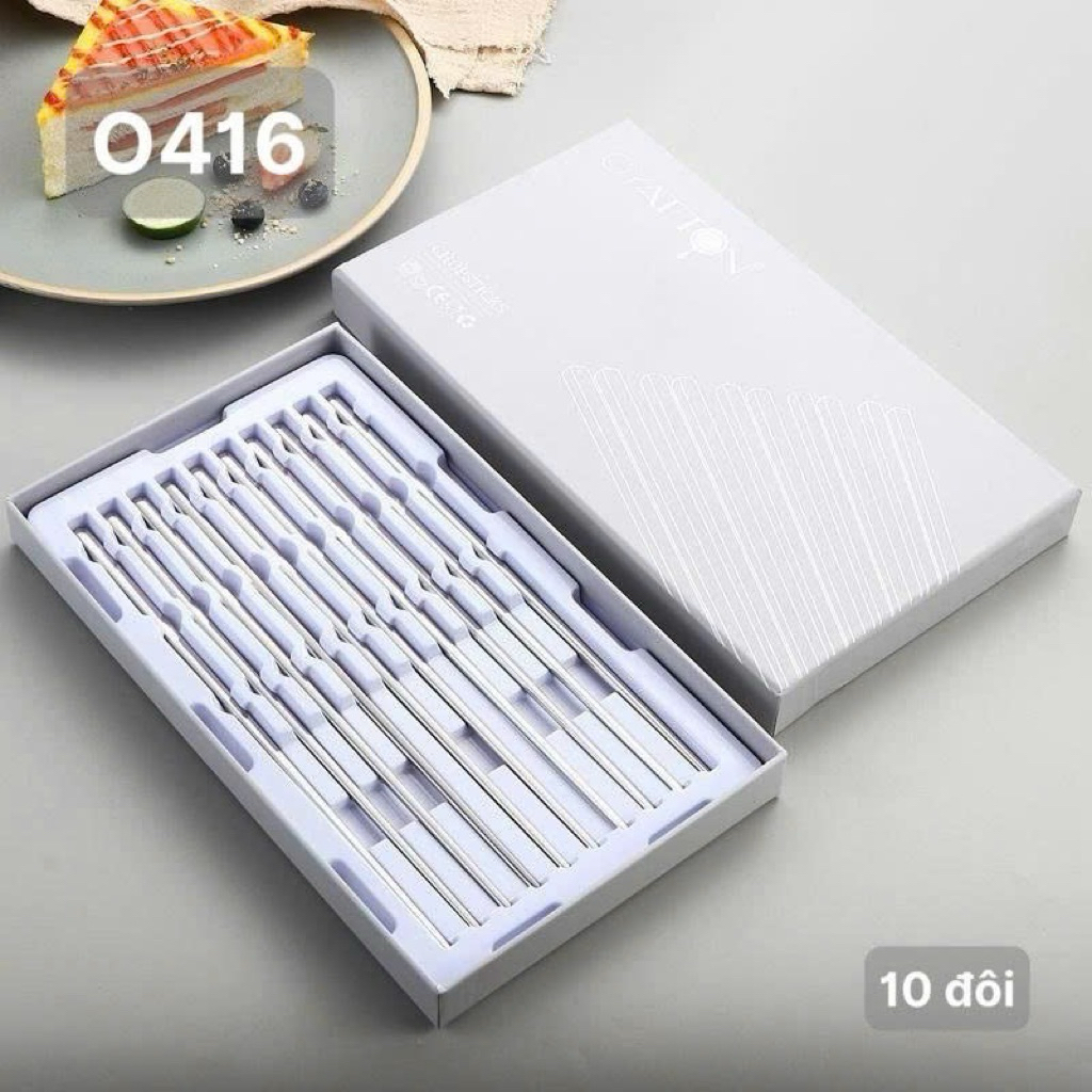 Hộp 10 đôi đũa inox316 OYATTON - O416