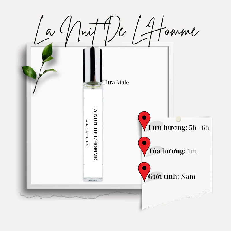 Nước hoa nam La Nuit De L'Homme EDT hương nam tính, Gợi cảm, Cuốn hút
