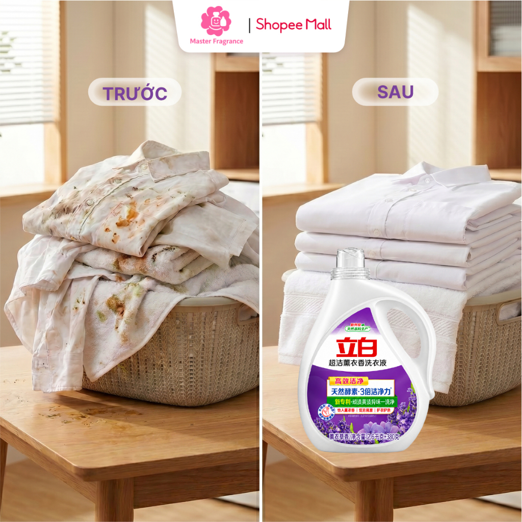 Nước giặt xả Liby hương Lavender hoa Oải Hương, Nước giặt thơm lâu an toàn cho bé (Can 2.6KG Tặng Thêm 380G)
