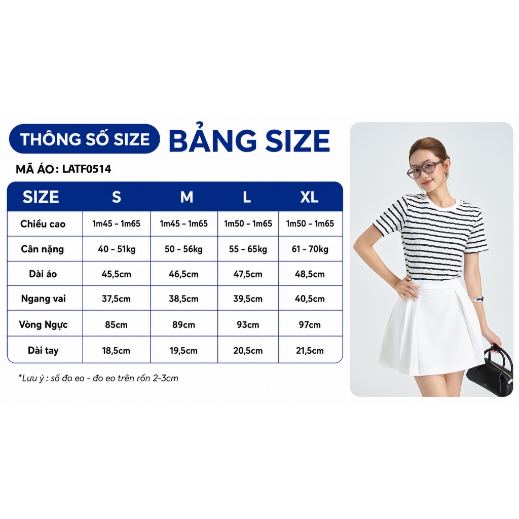 Áo Thun Nữ Tay Ngắn GUMAC Form Slim Phối Sọc Chất Cotton Dệt Mềm Mát Co Giãn Dễ Phối LATF0514