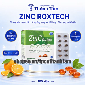 Viên uống tăng đề kháng ZinC Roxtech Xanh bổ sung kẽm hỗ trợ tăng cường hệ miễn dịch