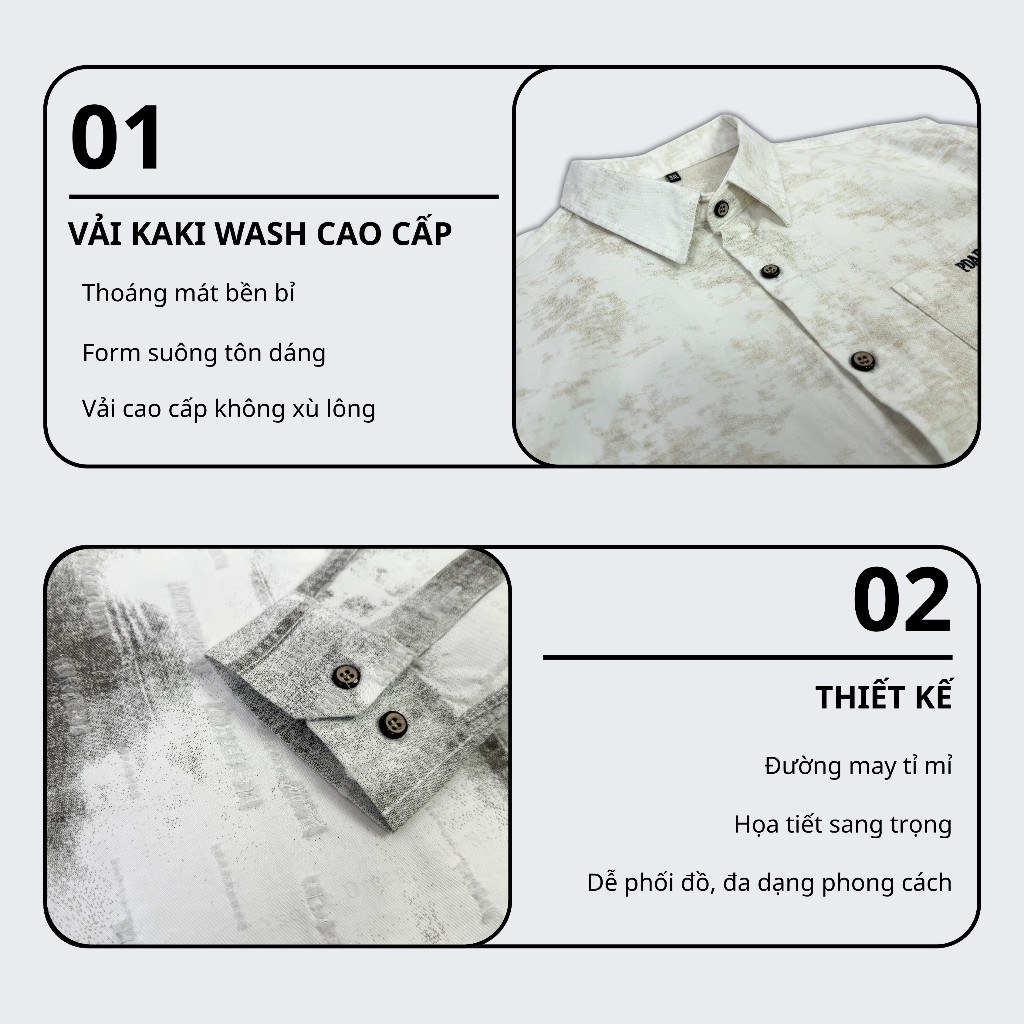 Sơ Mi Nam Vải Cotton Wash Hàn Quốc Cao Cấp Thấm Hút Mồ Hôi Sang Trọng 06