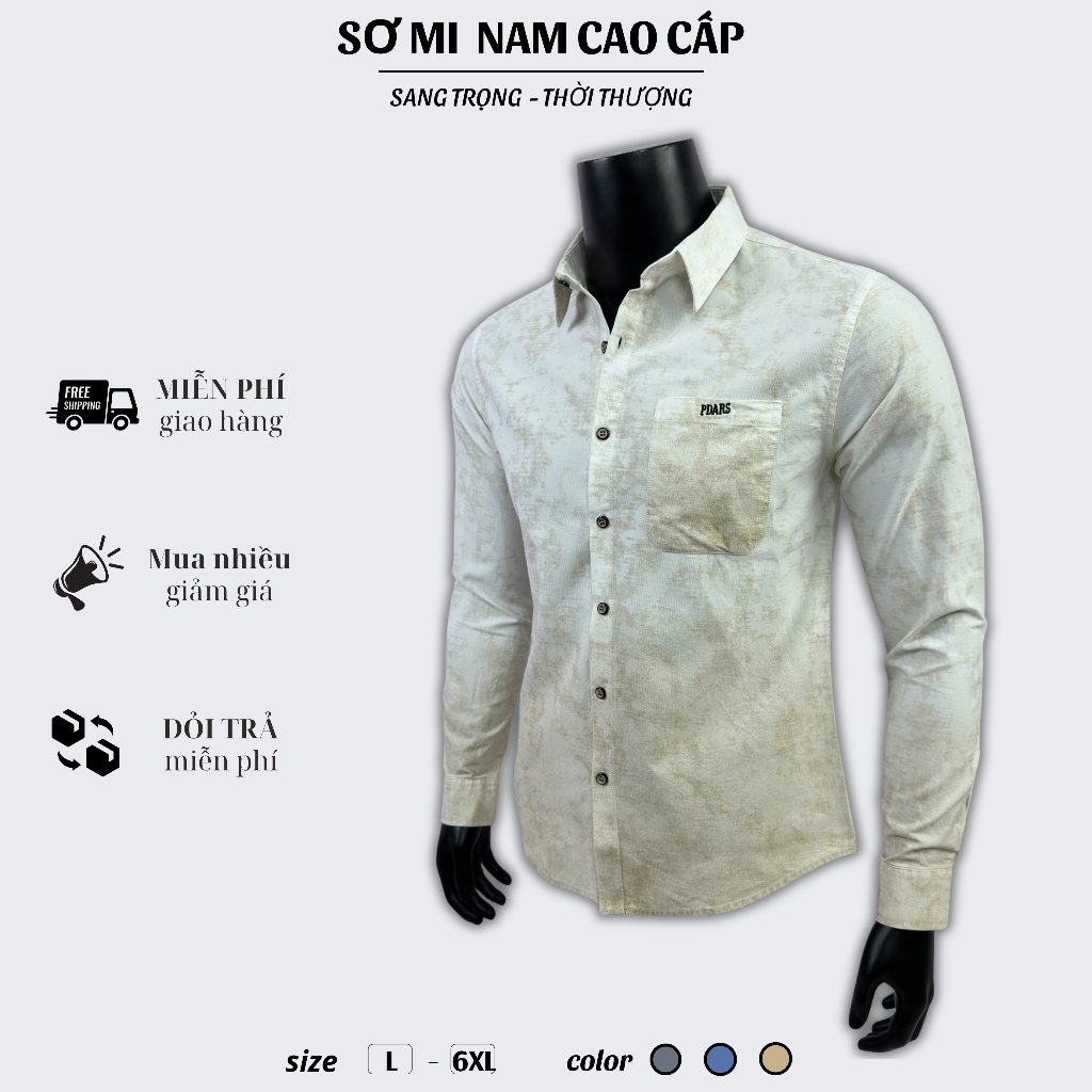 Sơ Mi Nam Vải Cotton Wash Hàn Quốc Cao Cấp Thấm Hút Mồ Hôi Sang Trọng 06