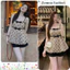 Set bộ đồ nữ hai dây dáng babydoll bo gấu bí chấm bi đính nơ kèm quần short đùi mặc đi chơi HCOM27404