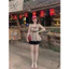 Set bộ đồ nữ hai dây dáng babydoll bo gấu bí chấm bi đính nơ kèm quần short đùi mặc đi chơi HCOM27404