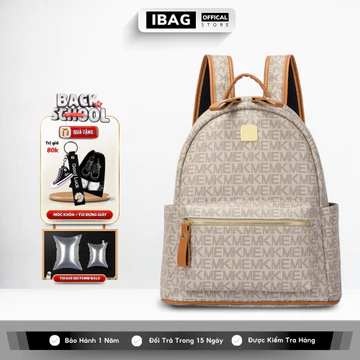 Balo Da Đi Học IBAG Balô Da Thời Trang Nam Nữ Cặp Da Pu Cao Cấp Ba Lô Da Cặp Đi Học Ulzzang Balo Đựng Laptop 14 Inh