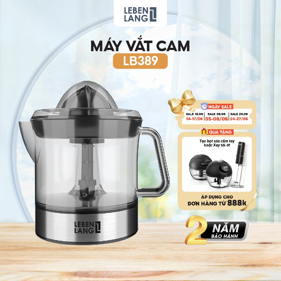 Máy Vắt Cam Tự Động Lelenlang LB389 – Dung Tích 700ml, Công Suất 40W, Bảo Hành 2 Năm