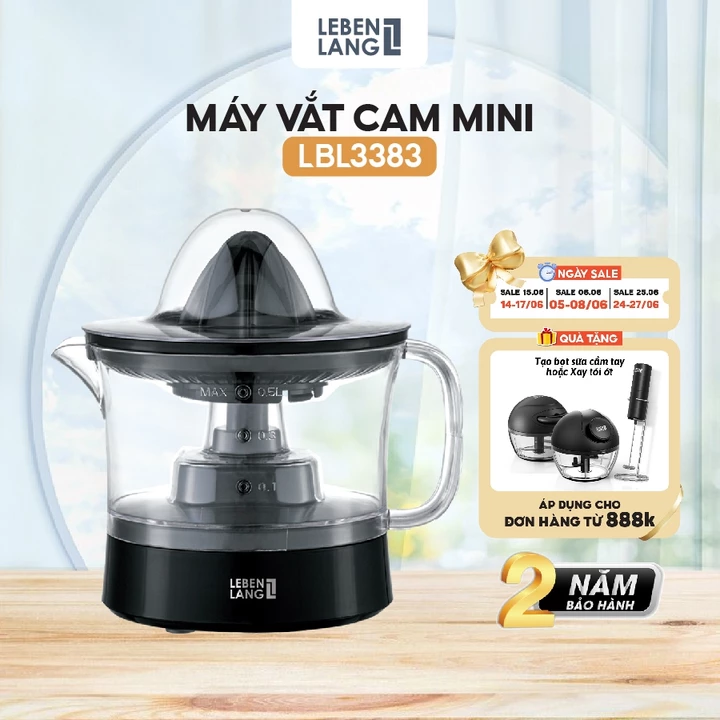Máy Vắt Cam Tự Động Lelenlang LBL3383 500ml, Công Suất 40W, Bảo Hành 2 Năm