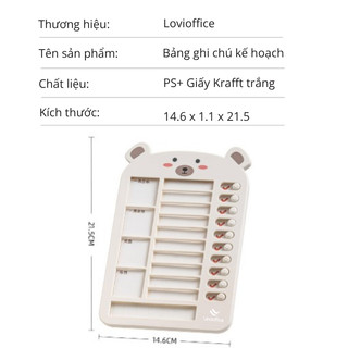 Bảng Ghi Chú Đa Năng LoviOffice 3815 Để Bàn - Khay Đựng Giấy Ghi Nhớ Lập Kế Hoạch Công Việc, Decor Bàn Học Ngăn Nắp