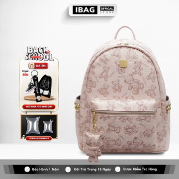 Balo Da Đi Học IBAG Balô Da Thời Trang Nam Nữ Cặp Da Pu Cao Cấp Ba Lô Da Cặp Đi Học Balo Đựng Laptop 14 Inh