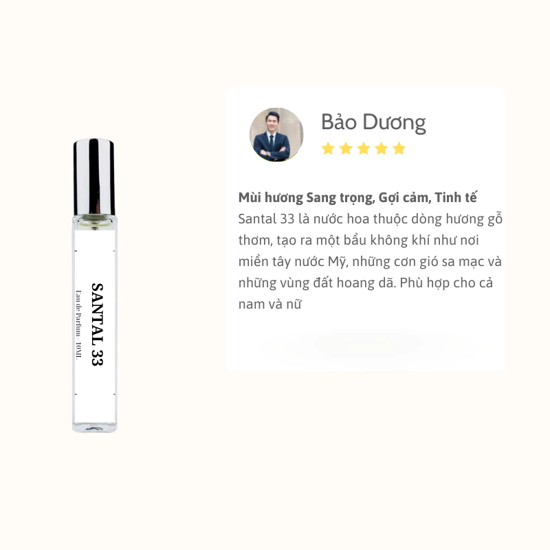 Nước hoa unisex Santal 33 | Nước hoa EDP mùi hương Sang trọng, Gợi cảm dung tích 10ml