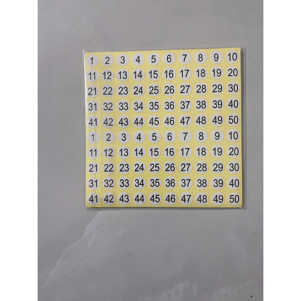 [15 TỜ] Tem Dán Số - Nhãn Decal Tròn 10mm, Chống Thấm Nước, Dùng Cho Hồ Sơ Và Kho Hàng
