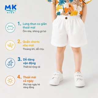 Set Bộ Bé Trai Palm MK Kids Áo Sơ Mi Họa Tiết Mát Mẻ - Đi Chơi Đi Biển Mùa Hè - Chất Đũi Tơ 2-8 Tuổi