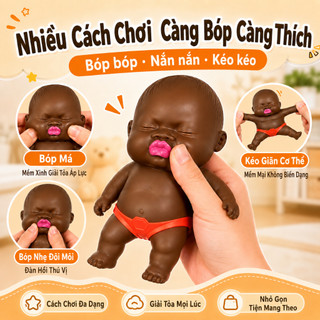【Tặng kèm quần lót】Đồ chơi giải tỏa căng thẳng, mô hình nhân vật cỡ lớn, búp bê đen cá tính – Búp bê bóp Natasha.