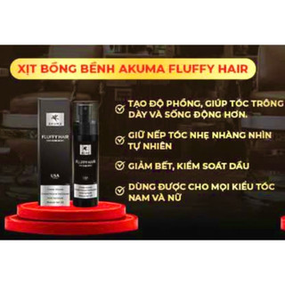 (SALE 7-7) Gôm xịt tạo phồng tóc AKUMA FLUFFY HAIR 120ml, tóc bồng tự nhiên, giữ nếp nhẹ, không bị bết [HÀNG CHÍNH HÃNG]