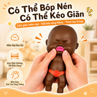 【Tặng kèm quần lót】Đồ chơi giải tỏa căng thẳng, mô hình nhân vật cỡ lớn, búp bê đen cá tính – Búp bê bóp Natasha.