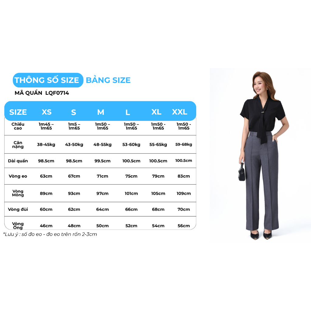 Quần Ống Suông Nữ 98cm GUMAC Quần Tây Công Sở Lưng Cao May Ly Chất Xược Hàn Cạp Cao Tôn Dáng LQF0714