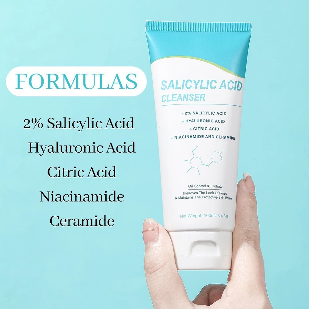 Chất làm sạch axit salicylic axit hyaluronic làm nước mặt rửa cân bằng sửa chữa da dầu da rào cản