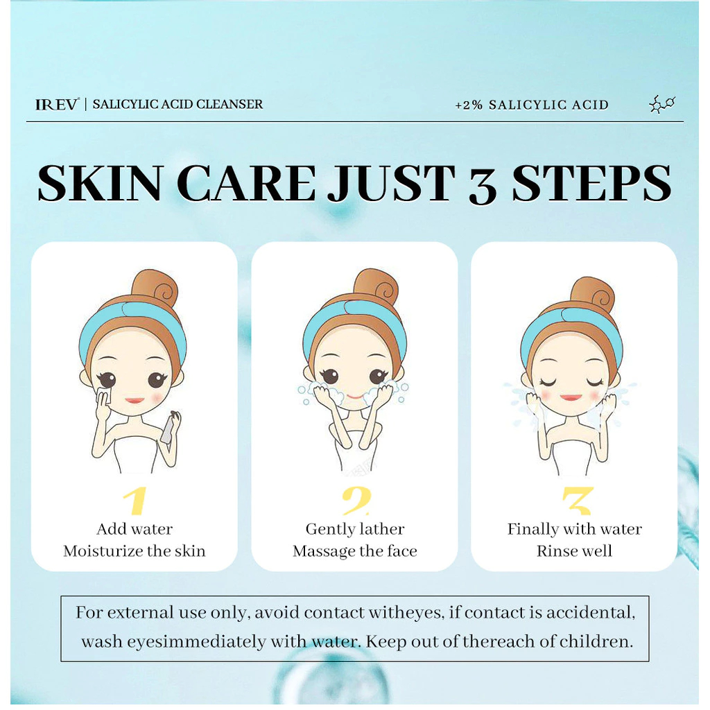 Chất làm sạch axit salicylic axit hyaluronic làm nước mặt rửa cân bằng sửa chữa da dầu da rào cản