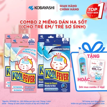 (DATE T7/2027) KOOLFEVER Combo 2 Hộp 12 gói miếng dán hạ sốt cho bé, trẻ em hỗ trợ hạ sốt, dịu nhẹ cho làn da sơ sinh