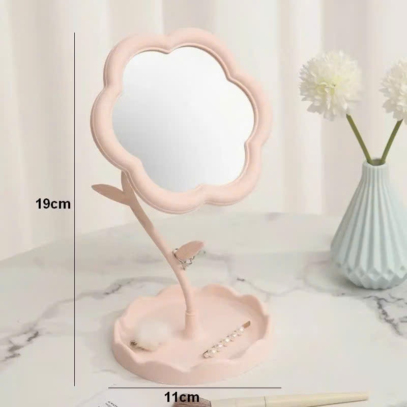 Gương Mini Hình Hoa Xinh Xắn, Gương Trang Điểm Để Bàn Hình Hoa Mini
